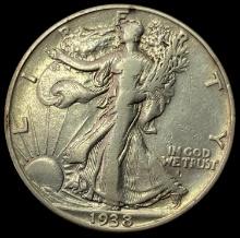 1938-D SILVER Walking Liberty Half Dollar LIGHTLY CIRCULATED