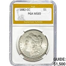 1882-CC Morgan Silver Dollar PGA MS65