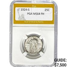 1924-S Standing Liberty Quarter PGA MS64