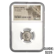 Roman Sev. Alexander, AD 222-235 Silver Denarius NGC F