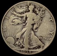1938-D SILVER Walking Liberty Half Dollar LIGHTLY CIRCULATED