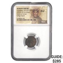Roman Constans, AD 337-350 AE3/4 BI Nummus NGC AU