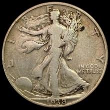 1938-D SILVER Walking Liberty Half Dollar NICELY CIRCULATED
