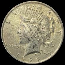 1924 SILVER Peace Dollar CHOICE AU