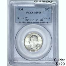 1935 25C Washington Quarter PCGS MS65
