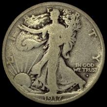 1917-D SILVER Walking Liberty Half Dollar LIGHTLY CIRCULATED