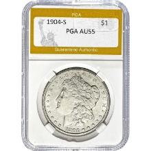 1904-S Morgan Silver Dollar PGA AU55