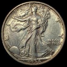 1934-S SILVER Walking Liberty Half Dollar CLOSELY UNCIRCULATED