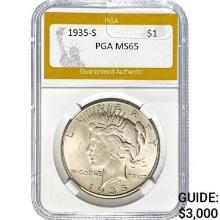 1935-S Peace Dollar PGA MS65