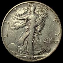 1938-D SILVER Walking Liberty Half Dollar HIGH GRADE