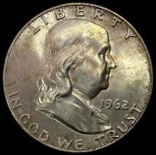 1962-D SILVER Franklin Half Dollar CHOICE BU