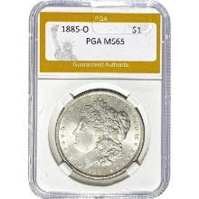 1885-O Morgan Silver Dollar PGA MS65