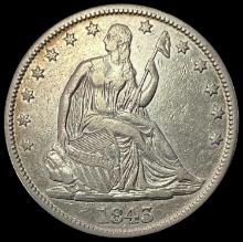 1843 SILVER Half Dollar NEARLY UNCIRCULATED