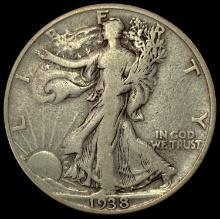 1938-D SILVER Walking Liberty Half Dollar LIGHTLY CIRCULATED