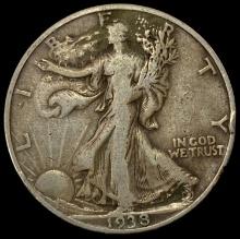 1938-D SILVER Walking Liberty Half Dollar LIGHTLY CIRCULATED
