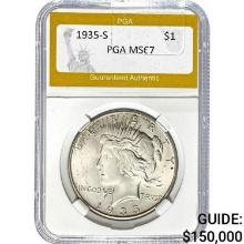 1935-S Peace Dollar PGA MS67