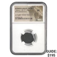Romano Gallic Tetricus I, AD 271-274 BI DBL Denarius NGC VF