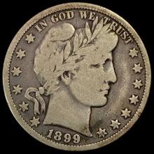 1899-O SILVER Barber Half Dollar LIGHTLY CIRCULATED