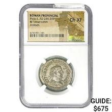 Roman Philip I, AD 244-249 BI Tetradrachm NGC CH XF