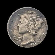 1921 Mercury Dime NEARLY UNCIRCULATED