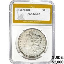 1878 8TF Morgan Dollar PGA MS62