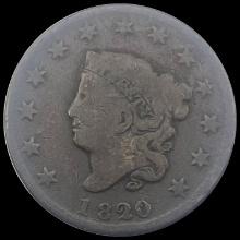 1820 Coronet Head Large Cent LIGHTLY CIRCULATED