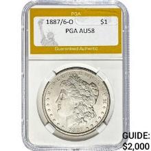 1887/6-O Morgan Dollar PGA AU58