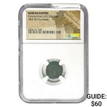Roman Constantine II, AD 337-340 AE4 BI Nummus NGC