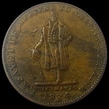 1834 Lafayette Token - A. Schermerhorn's LIGHTLY CIRCULATED