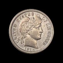 1914 Barber Dime ABOUT UNCIRCULATED