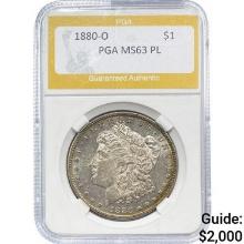 1880-O Morgan Dollar PGA MS63 PL