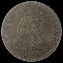 1877 Seated Liberty Quarter NEARLY UNCIRCULATED