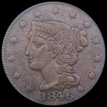 1846 Braided Hair Large Cent LIGHTLY CIRCULATED
