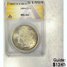 1884-CC Morgan Dollar ANACS MS 65