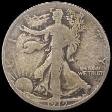 1919-D Walking Liberty Half Dollar LIGHTLY CIRCULATED