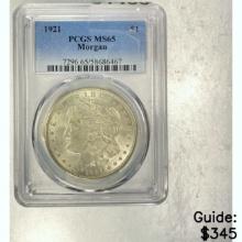 1921 Morgan Dollar PCGS MS65 SILVER