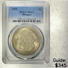 1921 Morgan Dollar PCGS MS65