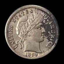 1899 Barber Dime CHOICE AU