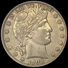 1908-D Barber Half Dollar ABOUT UNCIRCULATED