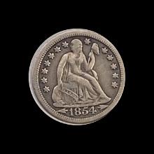 1854 Seated Liberty Dime LIGHTLY CIRCULATED