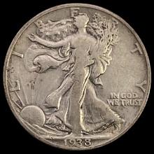 1938 Walking Liberty Half Dollar LIGHTLY CIRCULATED
