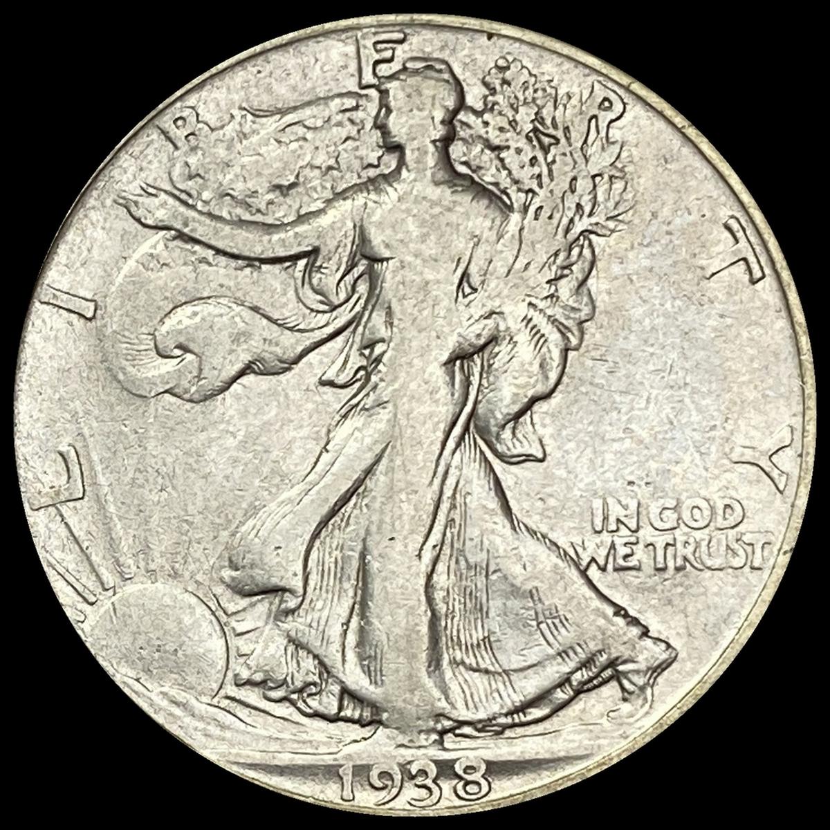 1938-D Walking Liberty Half Dollar LIGHTLY CIRCULATED