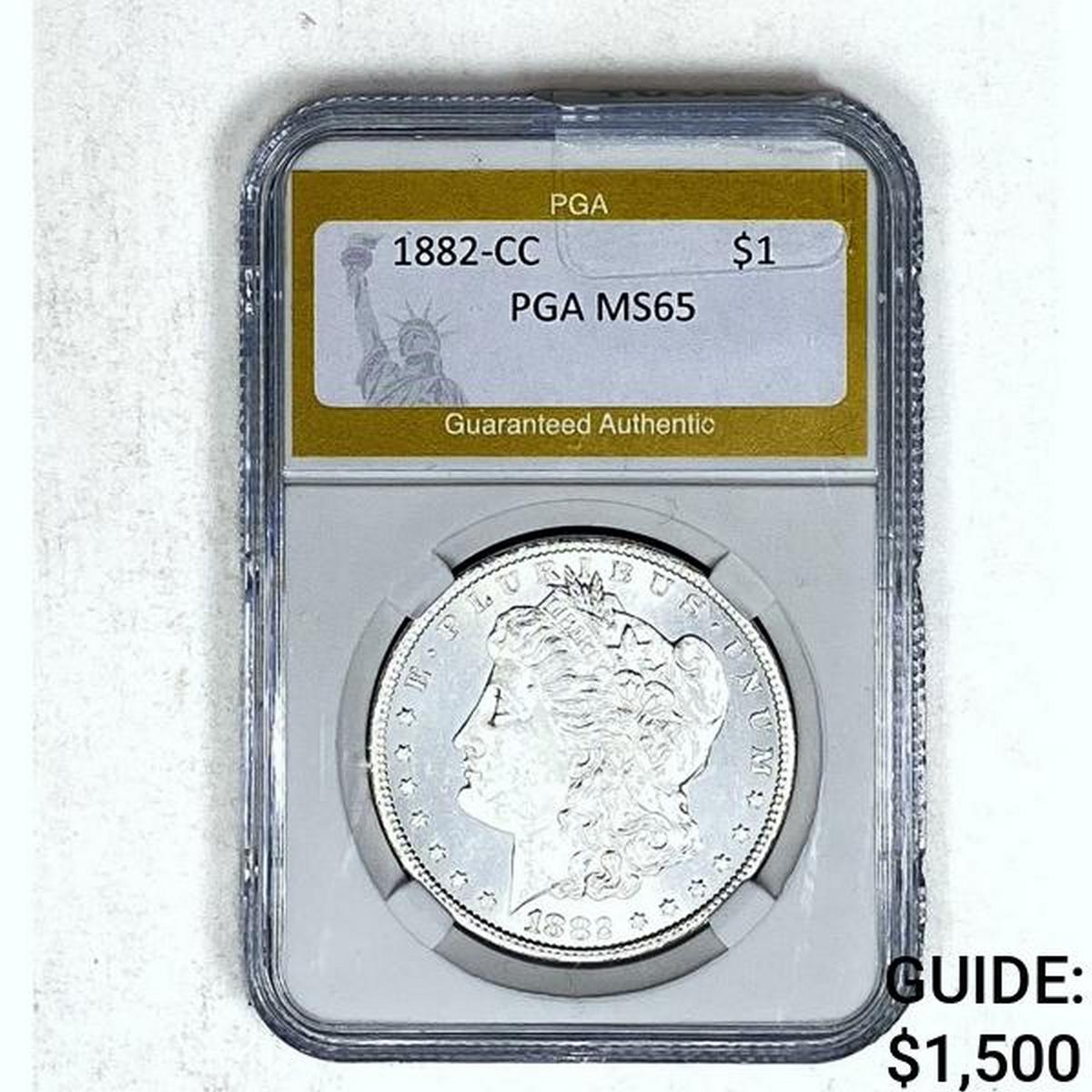1882-CC Morgan Dollar PGA MS65 SILVER