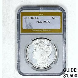1882-CC Morgan Dollar PGA MS65 SILVER