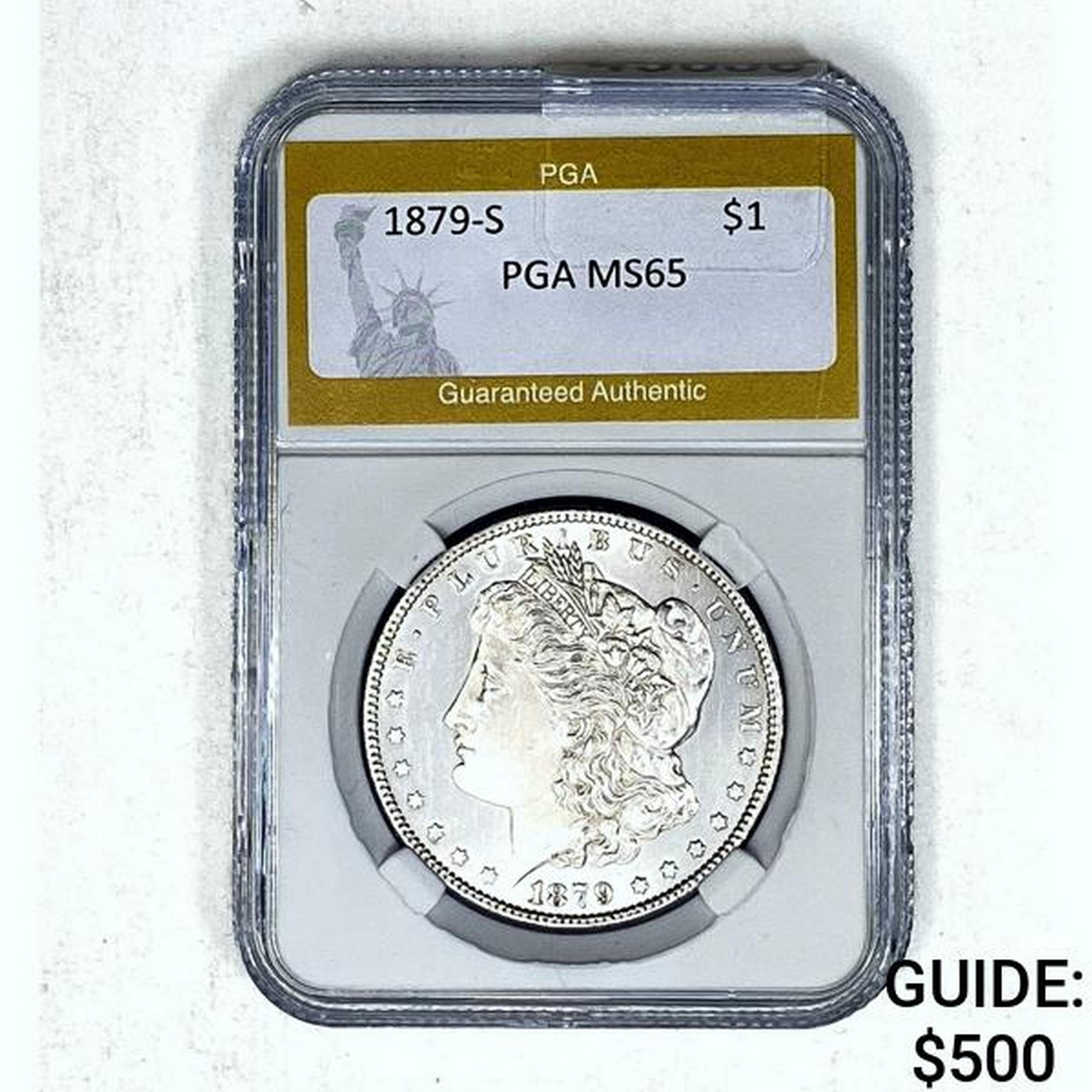 1879-S Morgan Dollar PGA MS65 SILVER