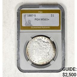 1887-S Morgan Dollar PGA MS63+ SILVER