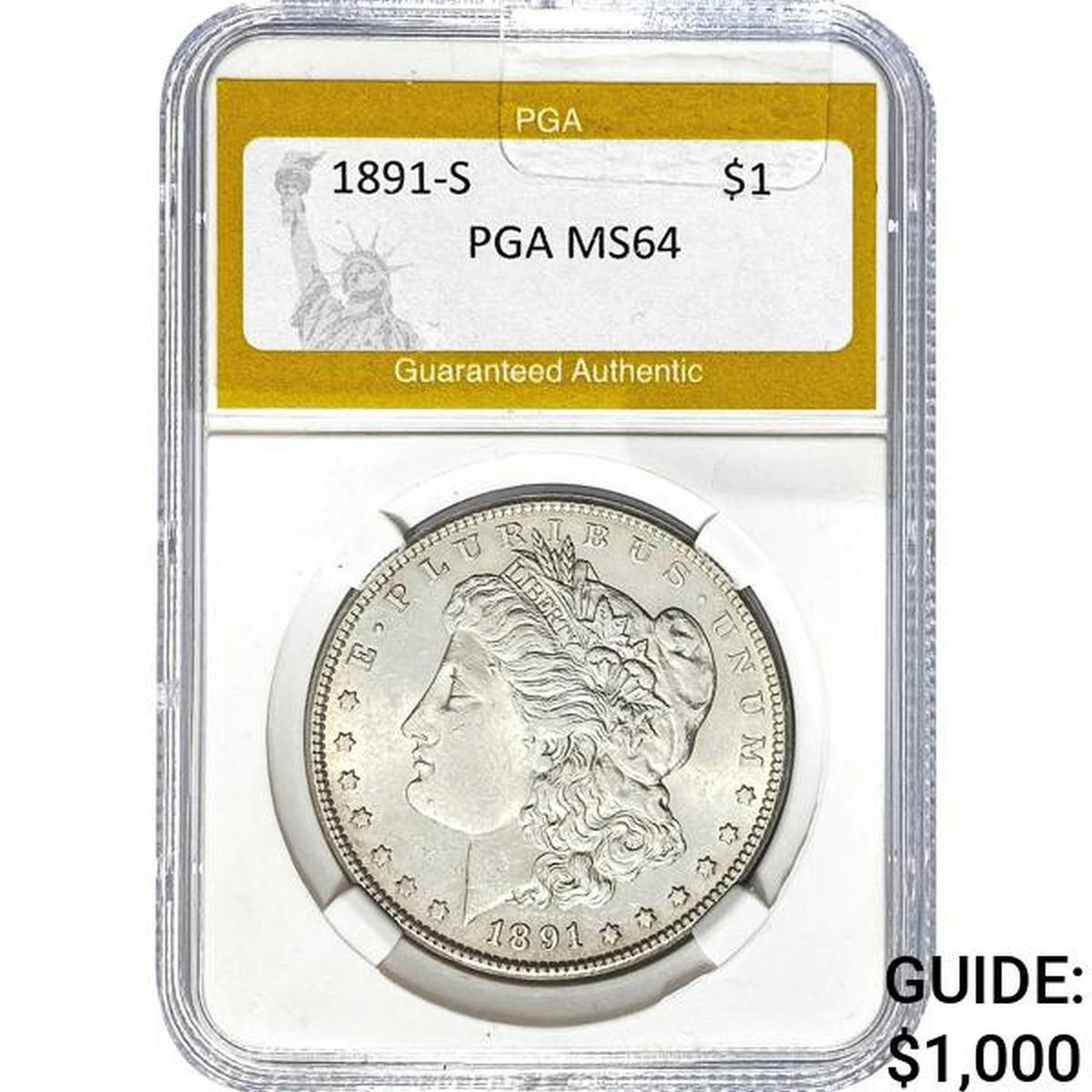 1891-S Morgan Dollar PGA MS64