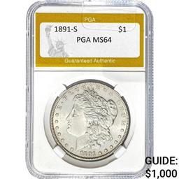 1891-S Morgan Dollar PGA MS64