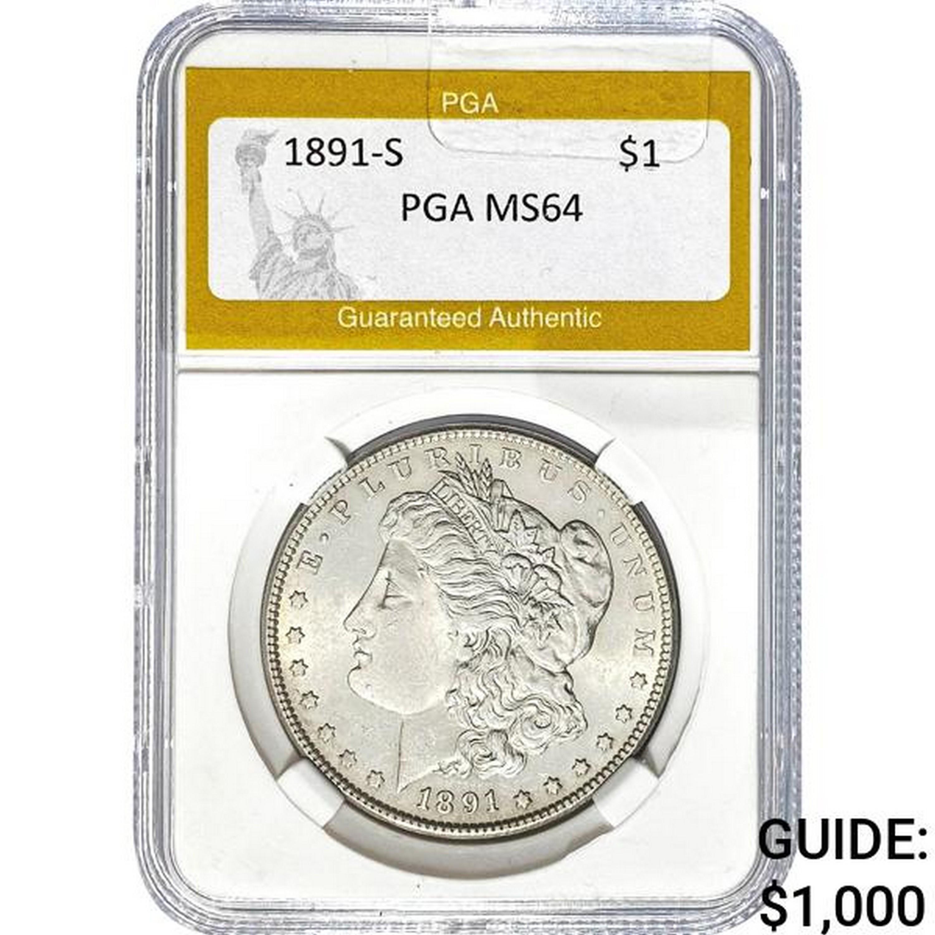 1891-S Morgan Dollar PGA MS64