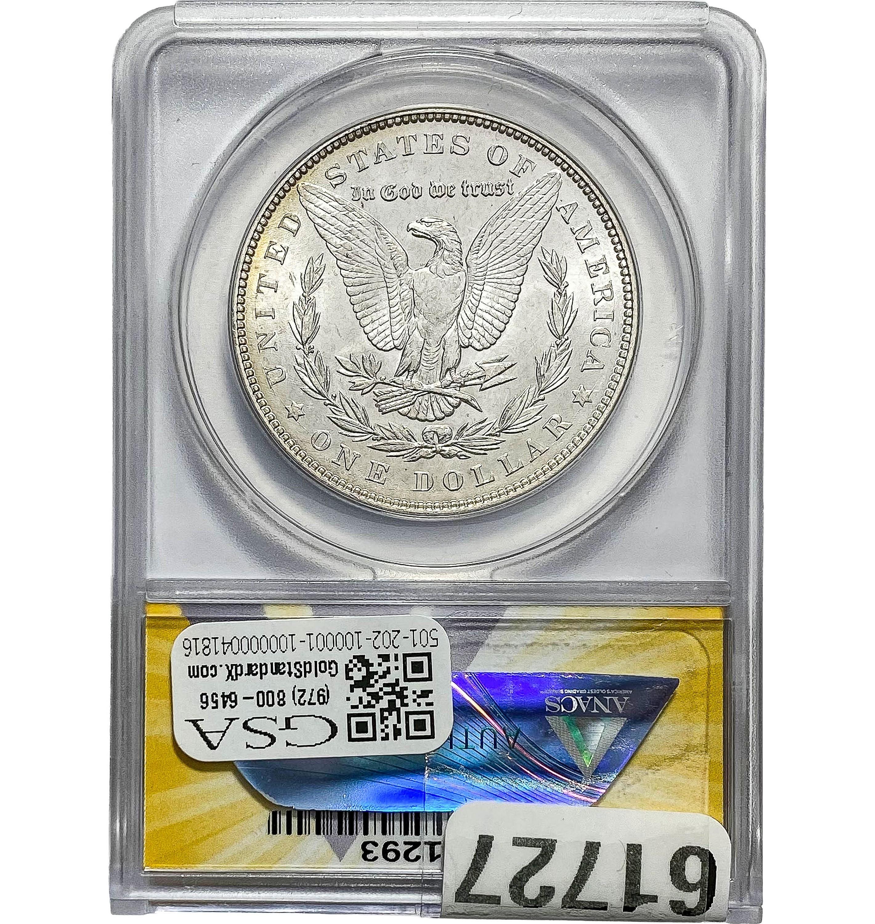 1887 Morgan Dollar ANACS MS63 SILVER